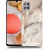 Picasee silikónový čierny obal pre Samsung Galaxy A42 A426B - Cream marble