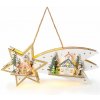 Solight LED vianočná kométa, 10x LED, drevená, 30 cm