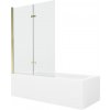 MEXEN/S - Vega obdĺžniková vaňa 180 x 80 cm s panelom + vaňová zástena 120, transparent, zlatá 550118080X9212025000