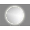 Guľaté zrkadlo do kúpeľne s osvetlením Round LED s bielym rámom Ø 80 cm s vypínačom a podložkou proti zahmlievaniu