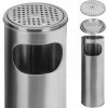 Inox stojaci okrúhly kôš a popolník leštený 17L