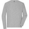 James & Nicholson Tričko JN 1840, dlouhý rukáv, pánské COT02184003415-grey heathe 5XL Melír šedá