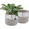 Keramický kvetináč neglazovaný na kvety rastliny 12 cm set 2 ks - Farba šedá