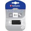 Verbatim USB flash disk, USB 2.0, 8GB, PinStripe, Store N Go, čierny, 49062, USB A, s výsuvným konektorom