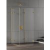 New Trendy Eventa Gold Shine sprchovací kút 90x80 cm štvorcová zlatá lesklé/priehľadné sklo EXK-4818