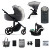 KINDERKRAFT SELECT Kočík kombinovaný 3v1 Prime 2 Shadow Grey, Premium + Fusak Jibot Charcoal Grey VP-F196724