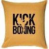 Nápis Kick Boxing - Vankúš 50x50 - 50x50 - Vrátane výplne ( Zlatožltá )