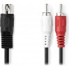 NEDIS redukčný audio kábel DIN/ 5pin zástrčka DIN - 2× zástrčka RCA/ čierny/ bulk/ 1m
