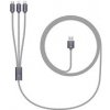 CONNECT IT Wirez 3in1 USB-C & Micro USB & Lightning, silver gray, 1,2 m