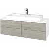 Dreja Kúpeľňová skrinka MODULE SZZ4 120 umývadlo Glance - N01 Biela lesk / D05 Oregon