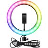 Kruhová LED RGB okrúhla lampa so statívovým stojanom