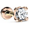 DF Labreta Piercingové náušnice 5549 z ružového zlata, s diamantom