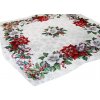 Vianočný gobelínový obrus na stôl s motívom vianočných kvetov 100x100 cm Viacfarebná