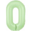 Party Fóliový balón číslo 0 pistáciový matný 100 cm - narodeninová dekorácia