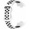 eses Silikónový dierkovaný remienok pre Xiaomi Redmi Watch 4, 5, 6 a Smart Band 8 Pro a 9 Pro - Bielo čierny