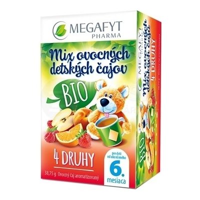 MEGAFYT Mix BIO ovocných detských čajov 4 druhy čajov 75 g