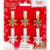 Drevené dekoračné štipce TORO vločka 6ks