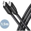 AXAGON datový a nabíjecí kabel SPEED USB-C na USB-C / USB 3.2 Gen1 / PD 60W 3A / ALU / oplet / 1,5m / černý