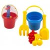 Teddies Sada na piesok 5ks plast vedro lopatka hrabličky bábovka 2ks 3 farby