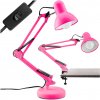Stolová kresliaca lampa E27 TOBI Pink Lumiled + stolový držiak