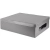 Compactor Krabica skladacia úložná kartónová, potiahnutá PVC, 58 x 48 x 16 cm, šedá
