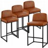 Barová stolička Vevor, odtiene hnedej, 92,5 cm, kovová