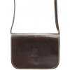 Kožená malá dámská crossbody kabelka tmavě hnědá