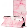 Peňaženkové kožené puzdro na Xiaomi Mi Note 10 Lite - Pink Marble
