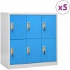 vidaXL Uzamykacie skrinky 5 ks bledosivé a modré 90x45x92,5 cm oceľové