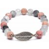 Náramok - RODONIT A SIVÝ KREMEŇ s pierkom