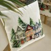 Vianočná obliečka na vankúš Velvet Zimné Mestečko 40x40 cm | INTERMEDIC SK