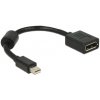 Delock adaptér mini Displayport samec > Displayport samica, čierny