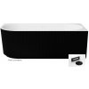 Besco DENAYA B&W voľne stojaca / prístenná akrylátová vaňa s prepadom 170 x 78 cm, #WASB-170DPB