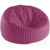 Sablio Sedací vak Cocoon Pletení ve fuchsiové barvě - 75 x 45 x 35 cm