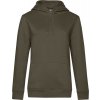 B&C | QUEEN Hooded, Dámska mikina s kapucňou, hnedá khaki, XS