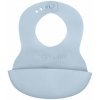 BABYONO Podbradník mäkký plastový s vreckom bez BPA blue 6m+