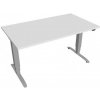 Hobis Pracovný stôl Motion, ZO, 3S, 140x61 - 128x80 cm, biela/sivá