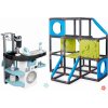 Set práčovňa a preliezačka Frame Kraxxl Wash&Clean Smoby 3 poschodová s lezeckými stenami a elektronický vysávač so zvukom
