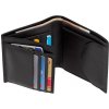 Pánska kožená peňaženka s vreckom na mince, čierna