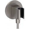 Hansgrohe Fixfit S prípojka hadice so sprchovým držiakom kartáčovaný čierny chróm HG 26888340