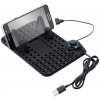 Držiak telefónu s podložkou a káblom micro USB Compass - čierny