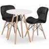 Jedálenský stôl TODI biely 60 cm s dvoma stoličkami LAGO čierne