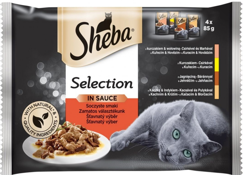 Sheba Selection in Sauce Šťavnatý výber 4 x 85 g