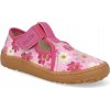 Froddo barefoot plátenky - Canvas T-bar Flowers ružové kvety