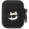 Karl Lagerfeld Pouzdro Karl Lagerfeld KLA2RUNCHK Apple AirPods 2/1 kryt černo/černý Silikonová hlava Choupette 3D
