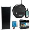 Sada solárneho panelu a elektrického ohradníka - 7 J zdroj s diaľkovým ovládaním, solárný panel 100 W, regulátor a 12V batéria 44 Ah
