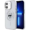 Karl Lagerfeld IML MagSafe kryt na iPhone 12 / iPhone 12 Pro (KLHMP12MHLSCHH) - biela kovová Choupette hlava
