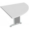 Doplnkový stôl Flex, pravý, 80x75,5x80 cm, biela/kov