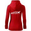 Karate Evolúcia - kop - Mikina dámska trendy zipper s kapucňou - XS ( Červená )
