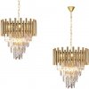 EUlight Luster Madison, 1x krištáľové/zlaté kovové tienidlo, (fi 45cm), g
